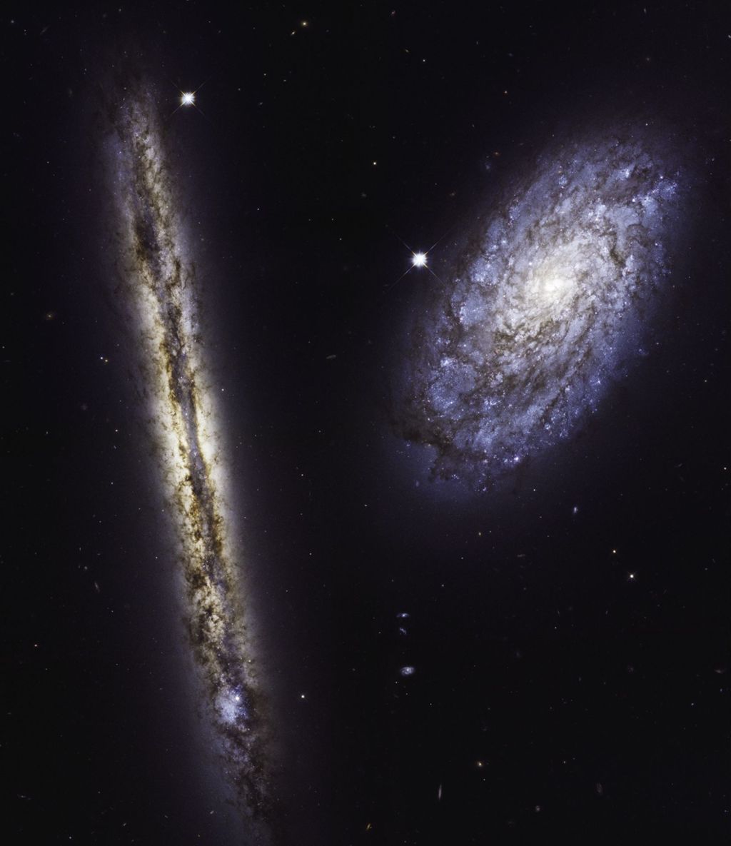 Miniature of A New Angle on Two Spiral Galaxies for Hubble's 27th Birthday
