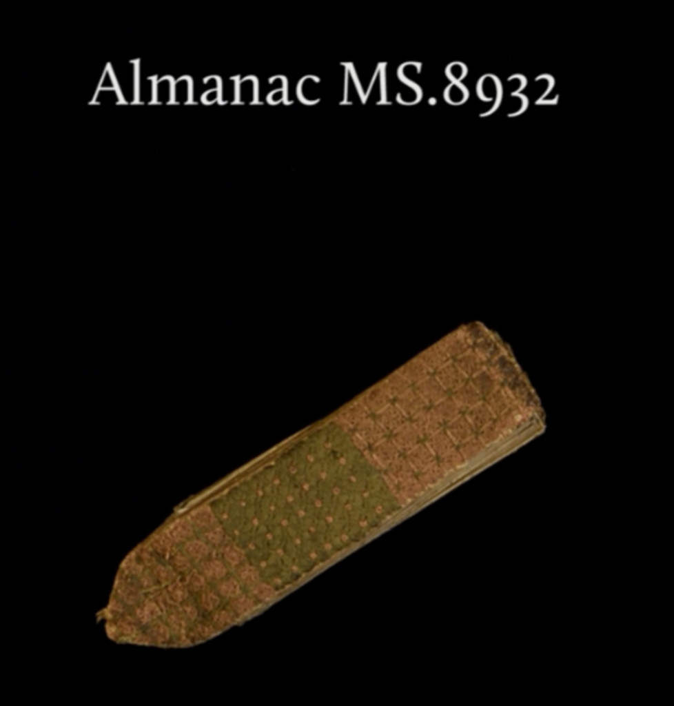 Miniature of English folding almanac in Latin.